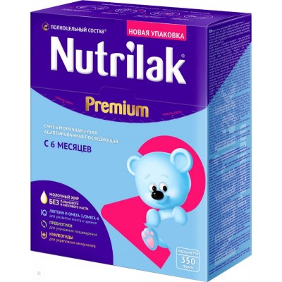 Молочная смесь Nutrilak Premium 2, с 6 мес, 350 гр